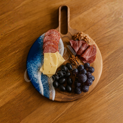 Ceviz Ağacı Epoksi Dalga Desenli Sunum Tahtası (35*27 cm)