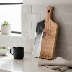 Ceviz Ağacı Epoksi Zümrüt Yeşili Sunum Tahtası (35*18 cm)