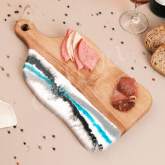 Ceviz Ağacı Epoksi Zümrüt Yeşili Sunum Tahtası (35*18 cm)