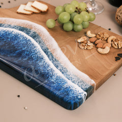 Ceviz Ağacı Epoksi Dalga Desenli Sunum Tahtası (43*25 cm)