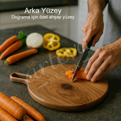 Ceviz Ağacı Epoksi Siyah-Beyaz Sunum Tahtası (35*27 cm)