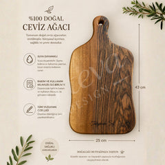 Ceviz Ağacı Kesme ve Sunum Tahtası (43*25 cm)