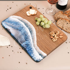 Ceviz Ağacı Epoksi Dalga Desenli Sunum Tahtası (35*25 cm)